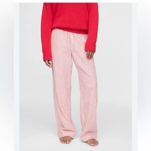 GAP body pull on flannel pajama pants XXL color red candy cane stripes NWT